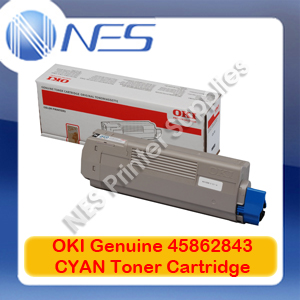 OKI Genuine 45862843 CYAN Toner Cartridge for MC853/MC853dn (7.3K)